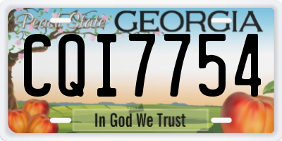 GA license plate CQI7754