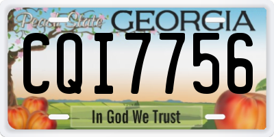 GA license plate CQI7756