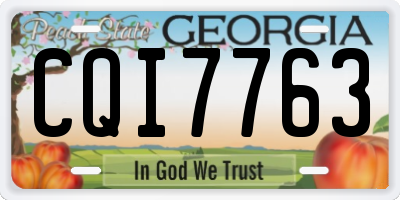 GA license plate CQI7763