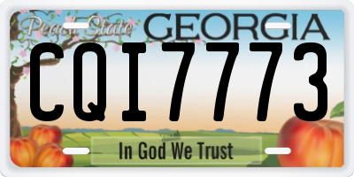 GA license plate CQI7773