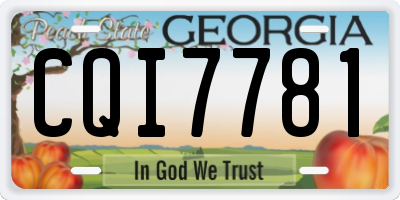 GA license plate CQI7781