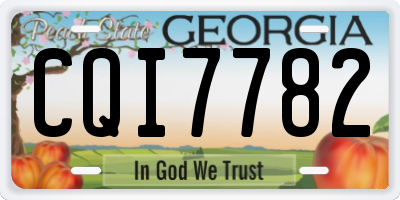 GA license plate CQI7782