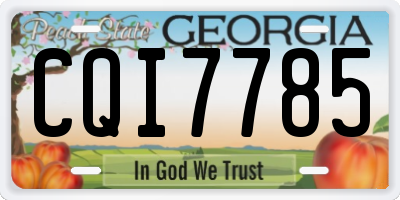 GA license plate CQI7785