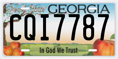 GA license plate CQI7787