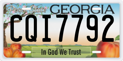 GA license plate CQI7792