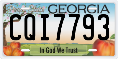 GA license plate CQI7793