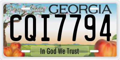 GA license plate CQI7794