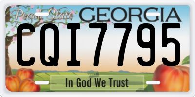 GA license plate CQI7795