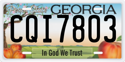 GA license plate CQI7803
