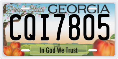 GA license plate CQI7805