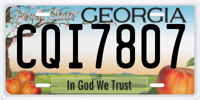 GA license plate CQI7807