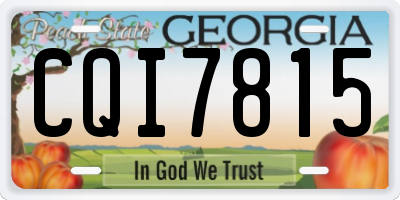 GA license plate CQI7815