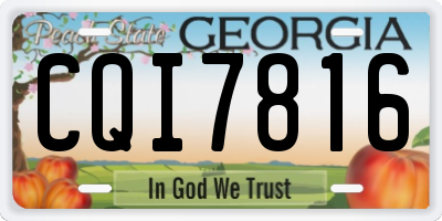 GA license plate CQI7816