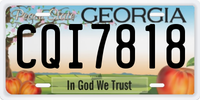 GA license plate CQI7818