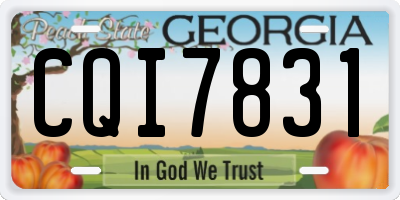 GA license plate CQI7831