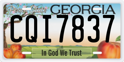 GA license plate CQI7837
