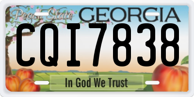 GA license plate CQI7838