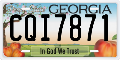 GA license plate CQI7871