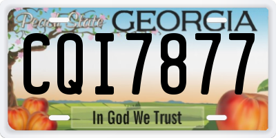 GA license plate CQI7877