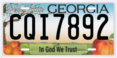 GA license plate CQI7892