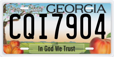 GA license plate CQI7904