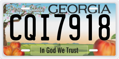 GA license plate CQI7918