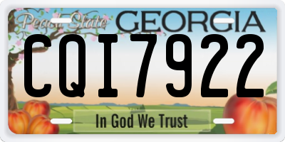 GA license plate CQI7922