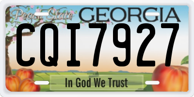 GA license plate CQI7927