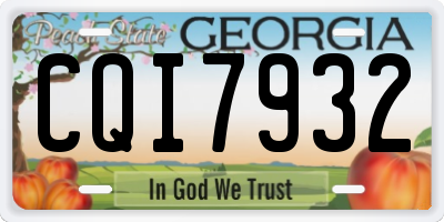 GA license plate CQI7932