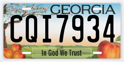 GA license plate CQI7934