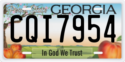 GA license plate CQI7954