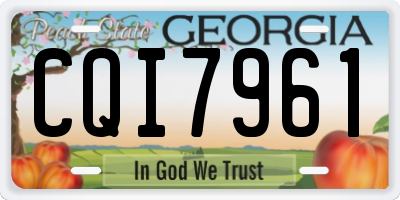 GA license plate CQI7961
