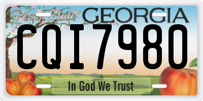 GA license plate CQI7980