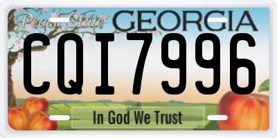 GA license plate CQI7996