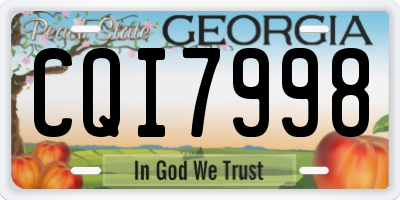 GA license plate CQI7998