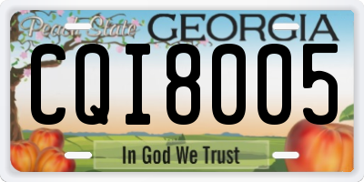 GA license plate CQI8005