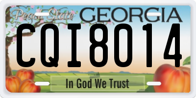 GA license plate CQI8014