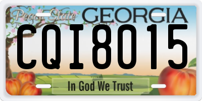 GA license plate CQI8015
