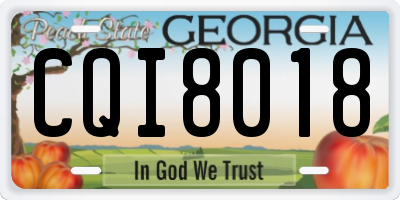 GA license plate CQI8018