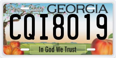 GA license plate CQI8019