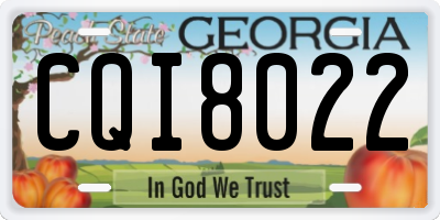 GA license plate CQI8022