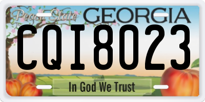 GA license plate CQI8023