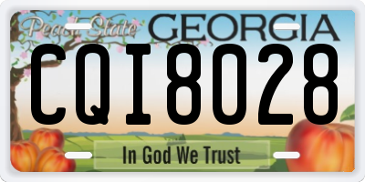 GA license plate CQI8028