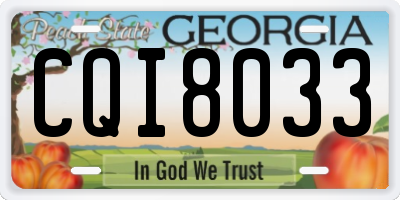 GA license plate CQI8033