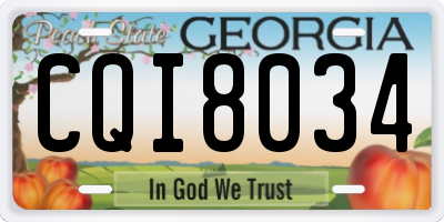 GA license plate CQI8034