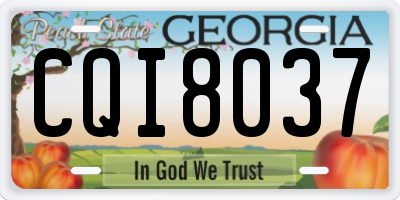 GA license plate CQI8037