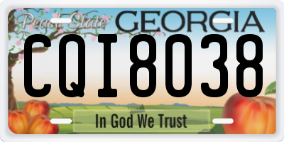 GA license plate CQI8038