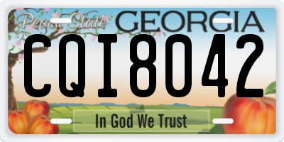 GA license plate CQI8042