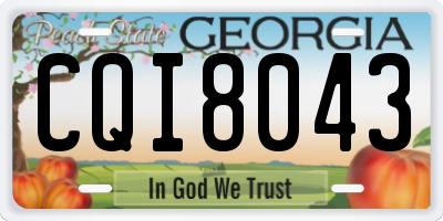GA license plate CQI8043