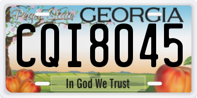 GA license plate CQI8045